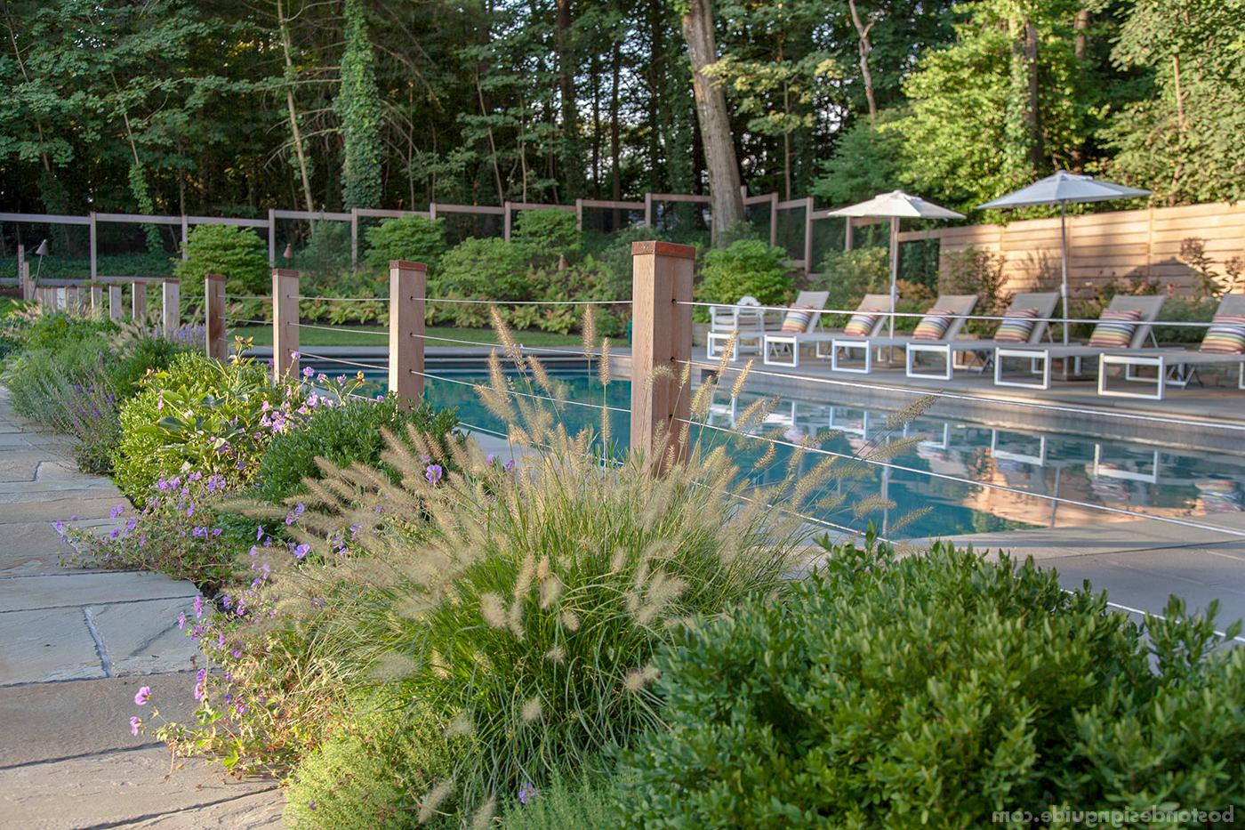 Matthew Cunningham景观设计的郁郁葱葱的游泳池花园